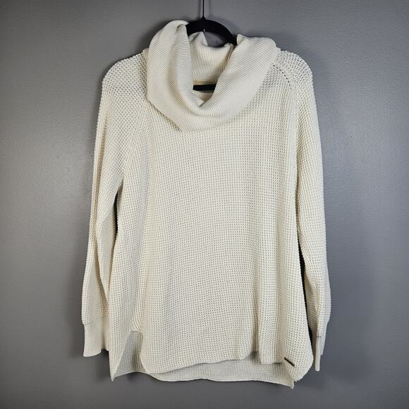 Michael Kors Sweaters - Michael Kors Womens Sweater Size Large Ivory Waffle Knit Turtleneck Oversized